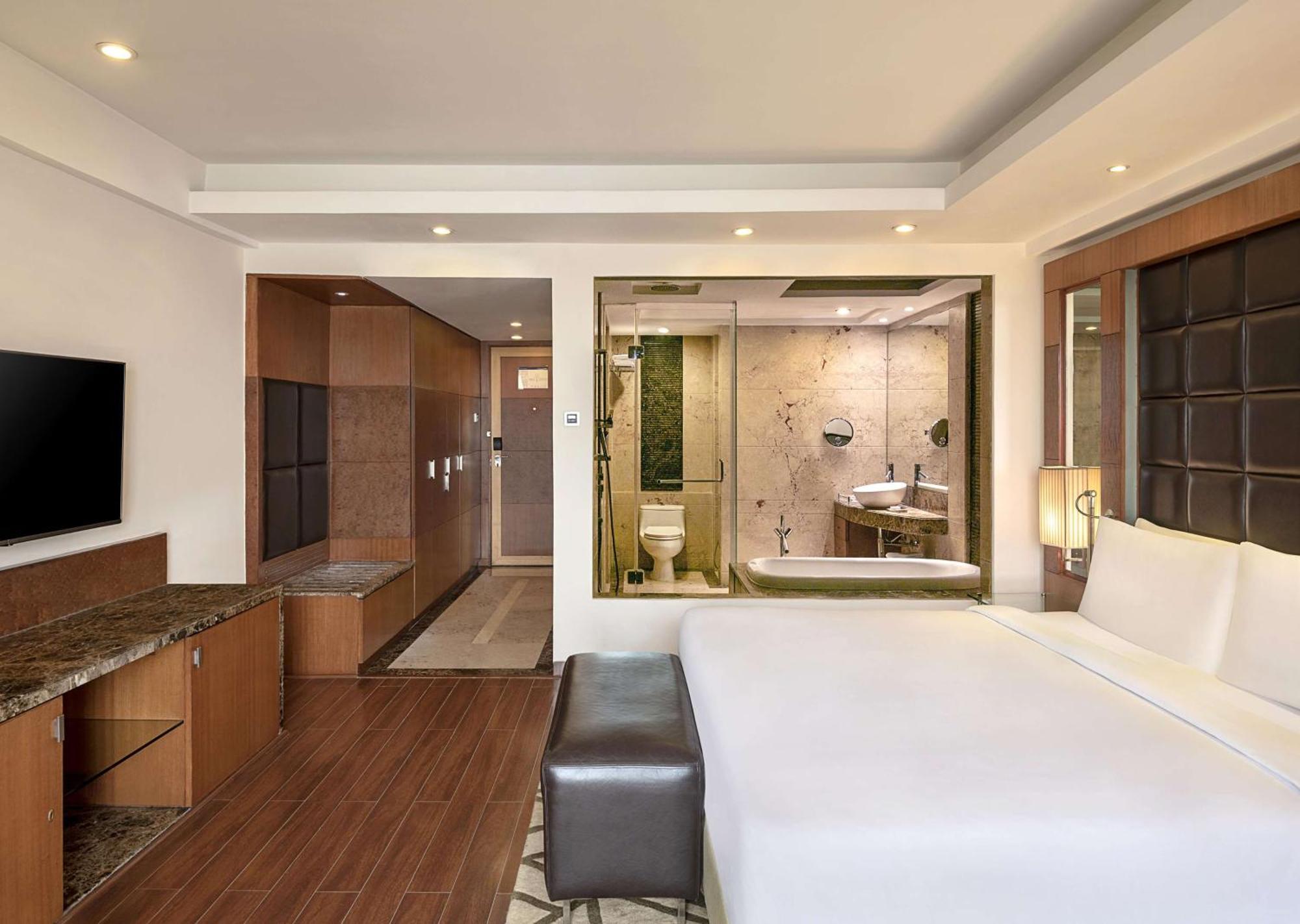 Hotel Radisson Blu Plaza Delhi Airport Nuova Delhi Esterno foto A room at the hotel